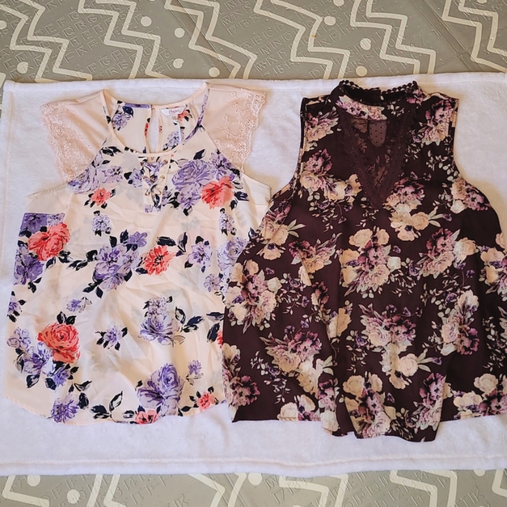 Two sleeveless fall blouses brand new